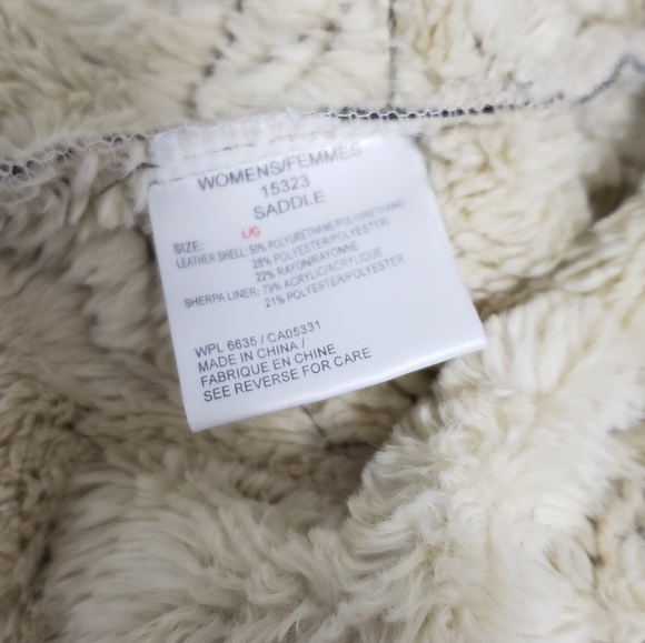 WOOLRICH Faux Leather and Sherpa Embroidered Leaves Vest - Picture 12 of 12